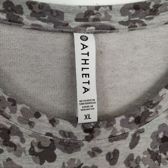Athleta Studio to Street Splatter Sweatshirt Top Women's Size XL Gray Soft Cozy - Picture 6 of 8